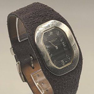 Vintage Kenneth Cole rare black face/stainless case with genuine leather band